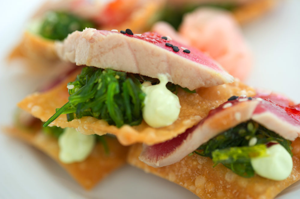 Fresh seared tuna sushi